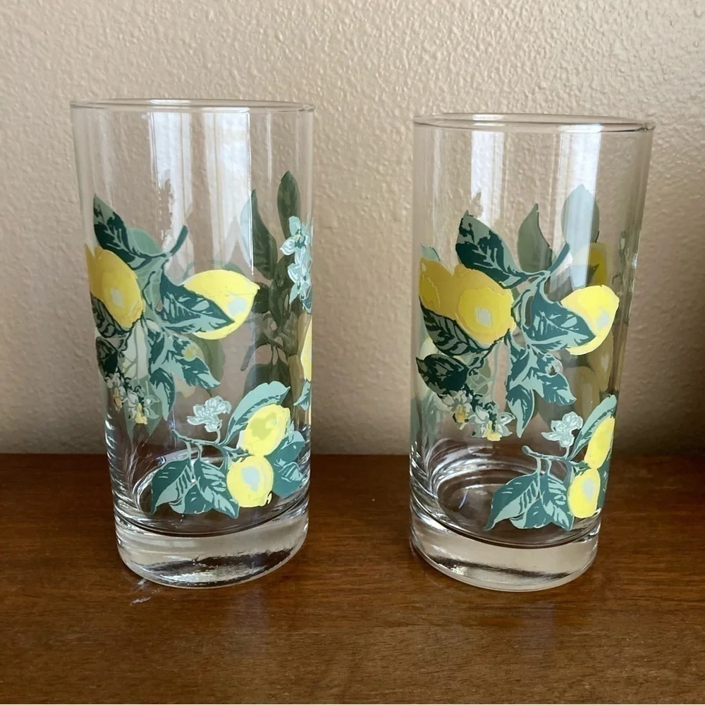 Vintage Royal Norfolk lemon bloom set of 4 glasses